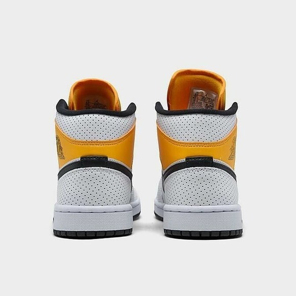 New Nike Air Jordan 1 Mid Perforated White University Gold [BQ6472-107 11.5W/10M - Picture 9 of 10
